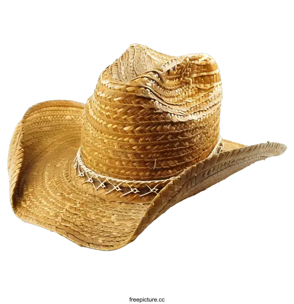 [Transparent Background PNG]Straw Cowboy Hat Isolated on White Background