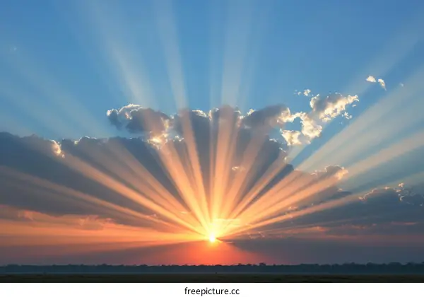 Sun rays through the clouds