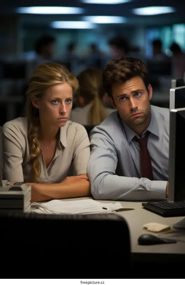 Two people looking at a computer screen