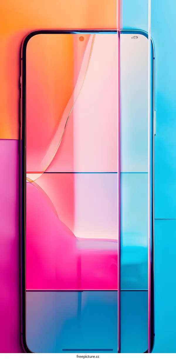 Smartphone Screen with Abstract Colorful Background