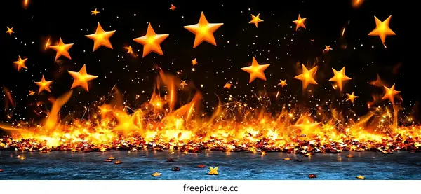 Burning Stars Abstract Background Image