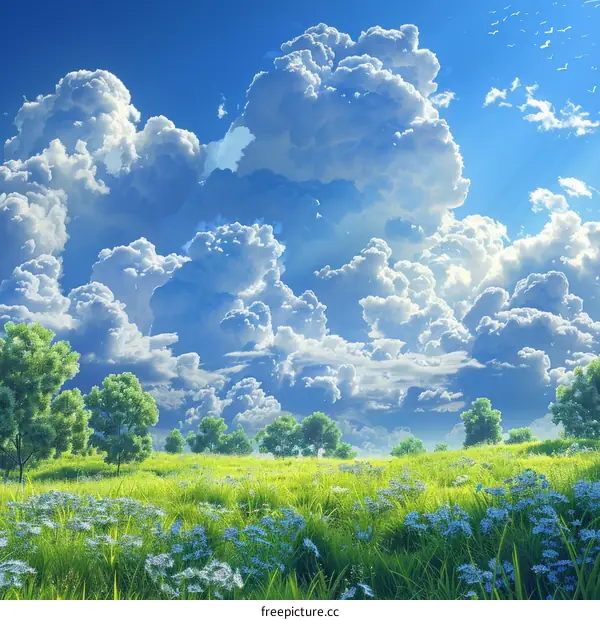 Stunning Summer Meadow Under a Blue Sky