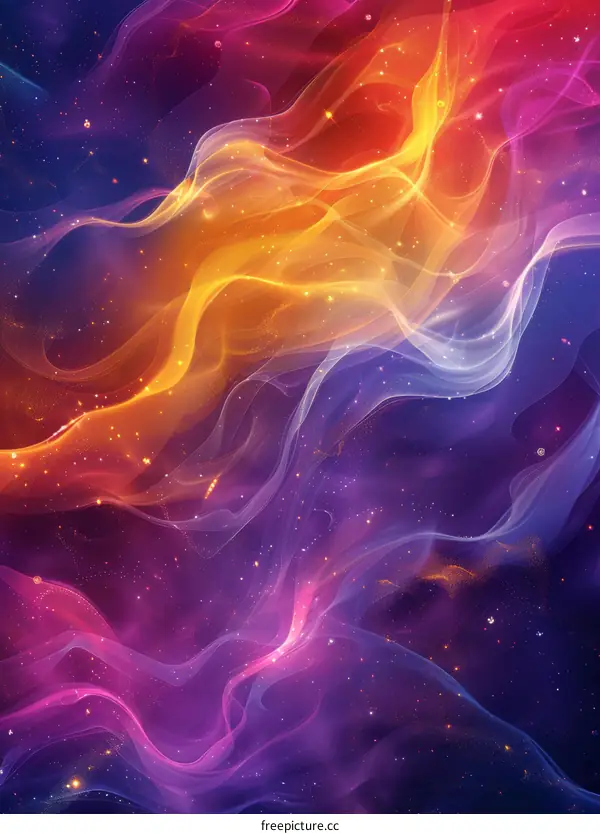 Colorful abstract painting with a purple background