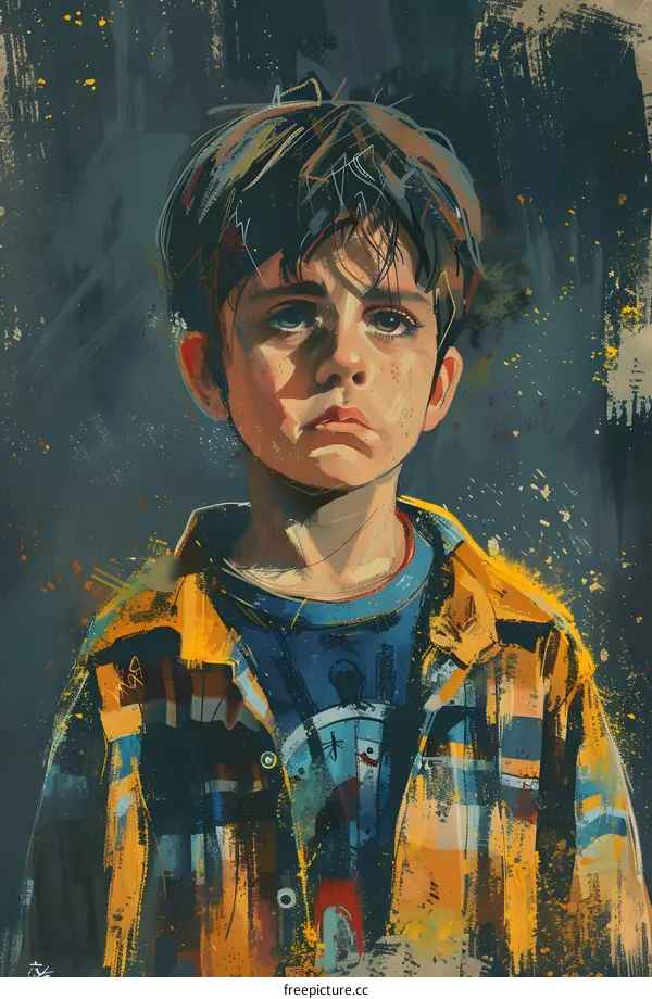 Portrait of a boy with a yellow jacket
