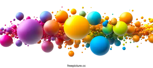 [Transparent Background PNG]Colorful Abstract Sphere Composition