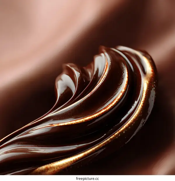 Closeup Chocolate Flowing Design