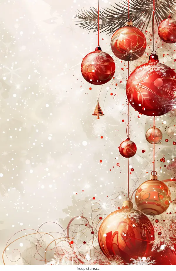 Christmas Decorations - Red, Gold, and Snowflakes