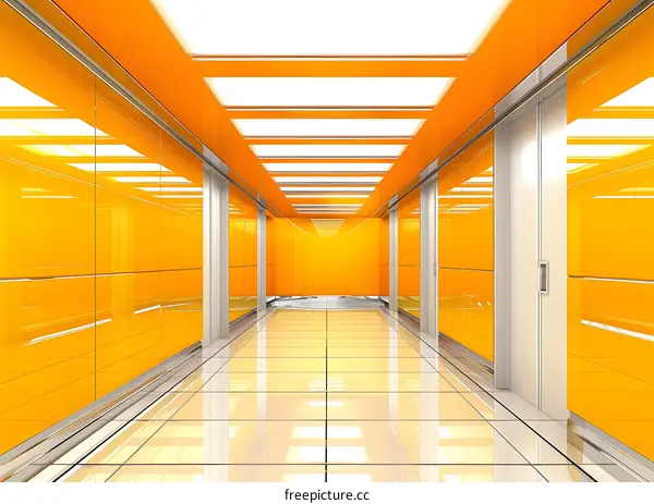 Modern Yellow Corridor Interior Design