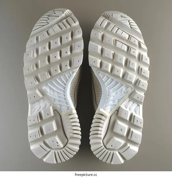 Pair of Beige Sneakers Soles