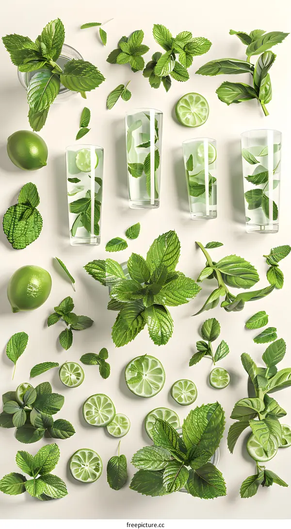 Refreshing Summer Mint and Lime Drinks