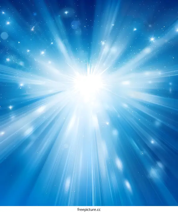 Abstract Blue Light Rays Background
