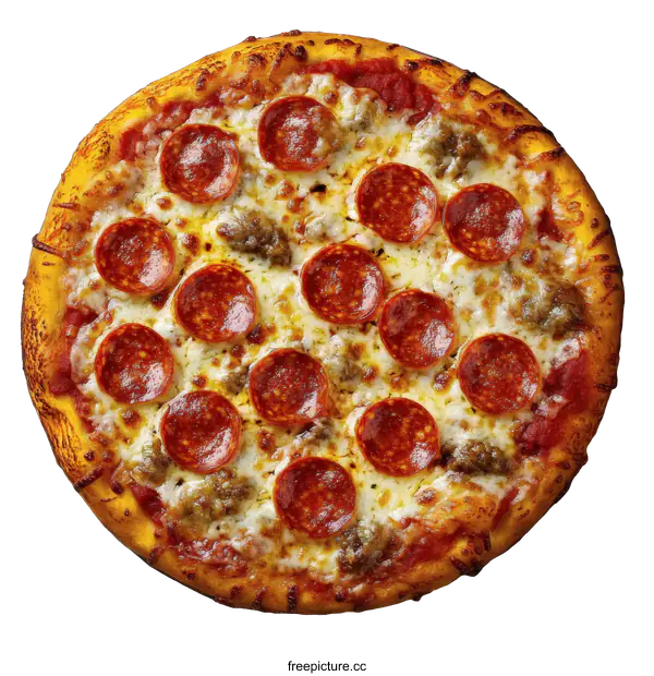 [Transparent Background PNG]Delicious Pepperoni and Meat Pizza