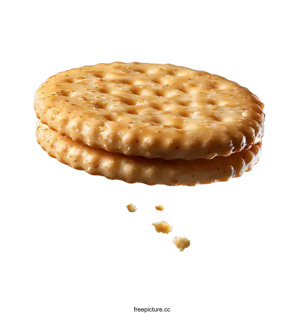 [Transparent Background PNG]Two Round Crackers on White Background
