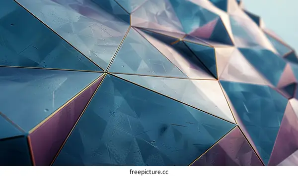 Geometric Pattern of Blue and Purple Triangles