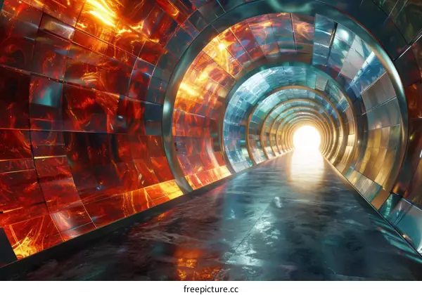 Abstract Futuristic Tunnel of Light and Color