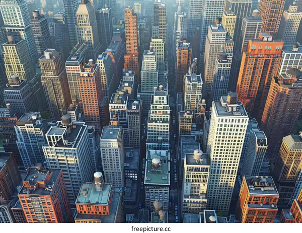 Aerial View of a Dense Urban Cityscape