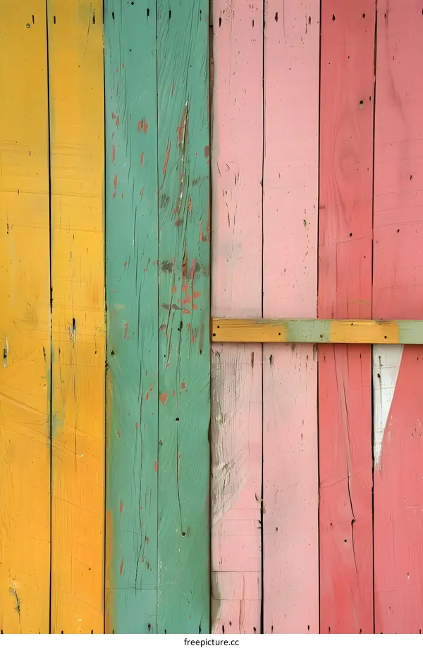 Colorful Wooden Planks Background Texture