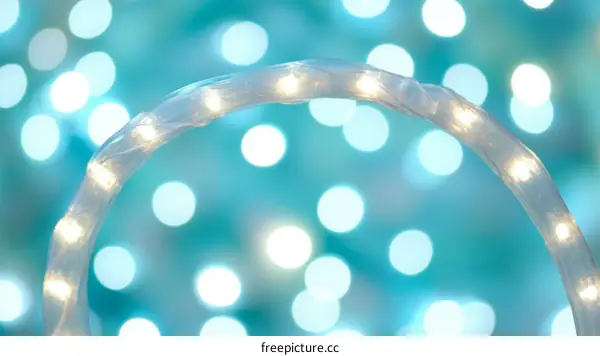 Round LED String Lights on Turquoise Background