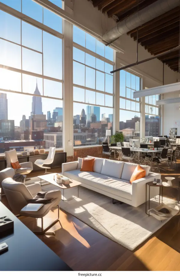 Office with a view of the city