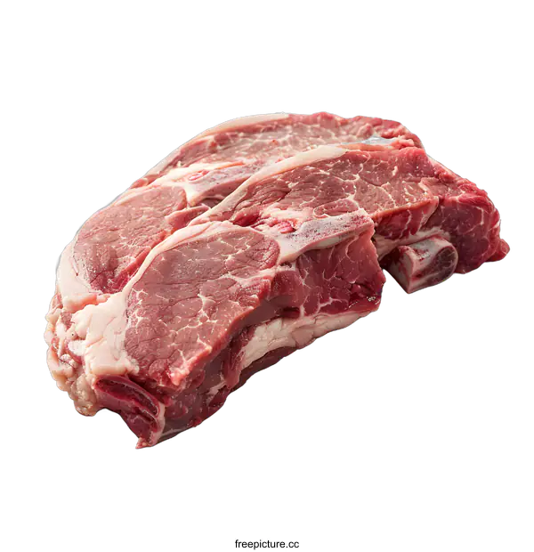 [Transparent Background PNG]Fresh Raw Beef Steaks Isolated On White Background