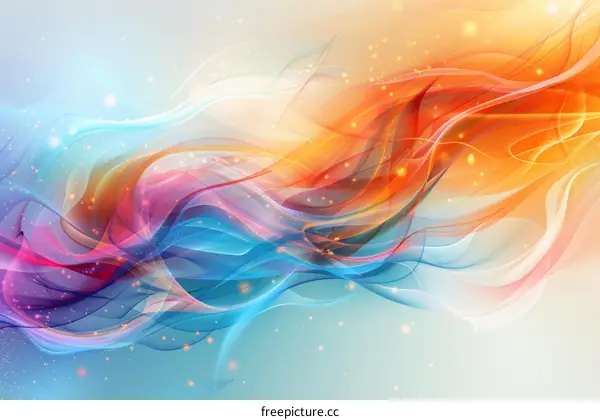 Abstract colorful light curves and waves background