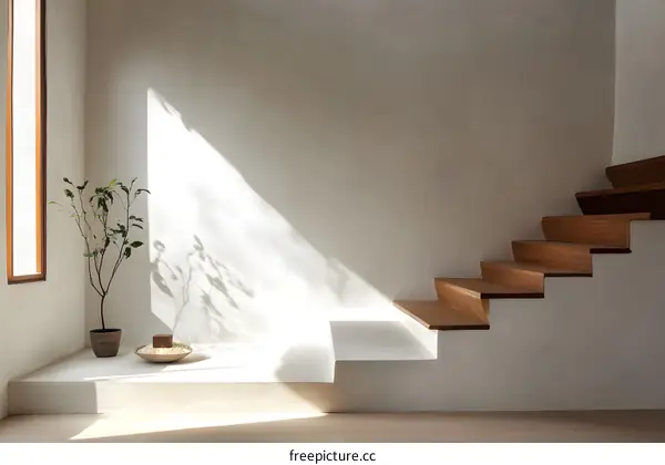 Minimalist Staircase Design With Natural Light