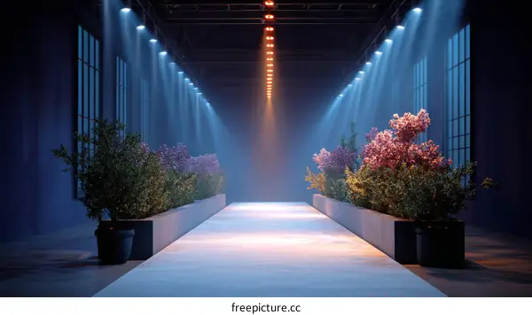 Elegant Fashion Runway in Industrial Setting