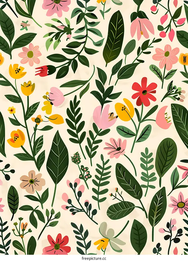 Colorful Floral Pattern Seamless Design