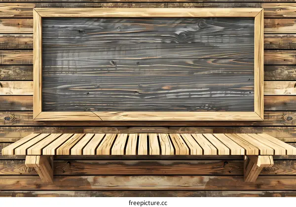 Wooden Frame Shelf Rustic Background
