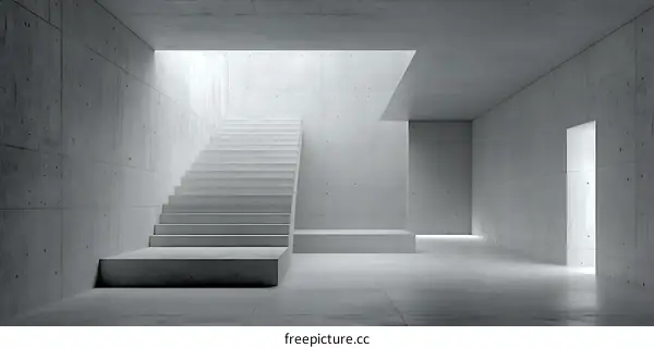 Modern Concrete Architectural Staircase Interior