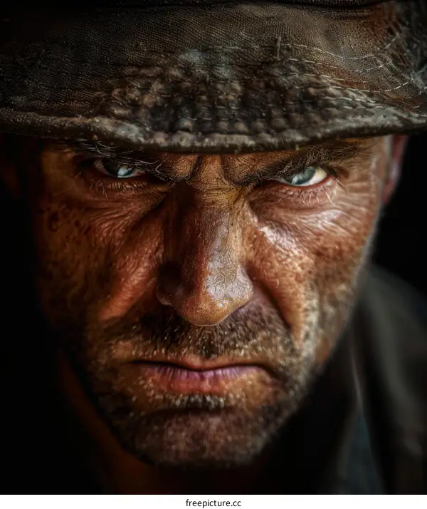 Close-up Portrait of a Weary Man