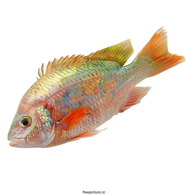 [Transparent Background PNG]Colorful Fish on White Background