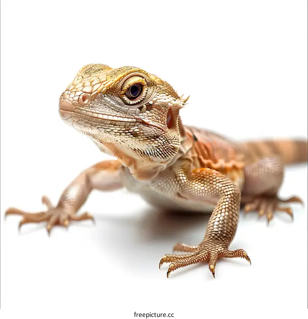Bearded Dragon on White Background