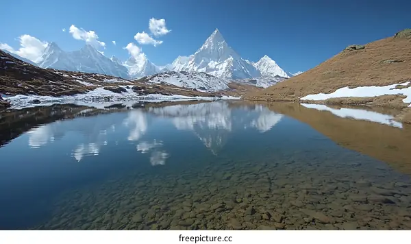Majestic Mountain Lake Scenery in the Himalayas