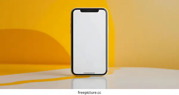 Yellow and White Background with Phone Mockup