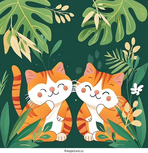 Cute Orange Cats in the Garden