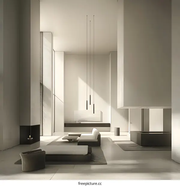 Minimalist Interior Design With White Walls and Modern Furniture