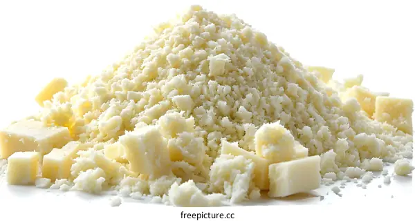 Grated cheese pile