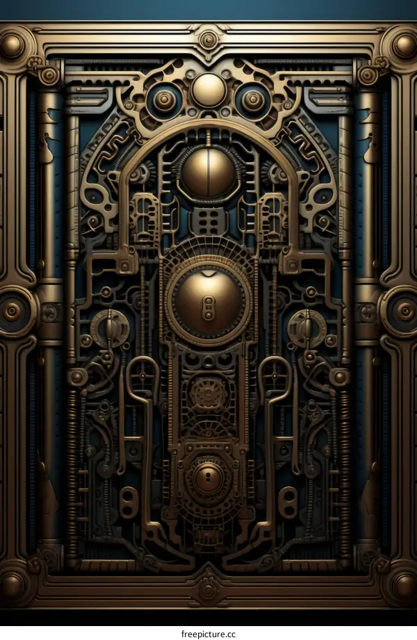 Ornate Steampunk Door Illustration