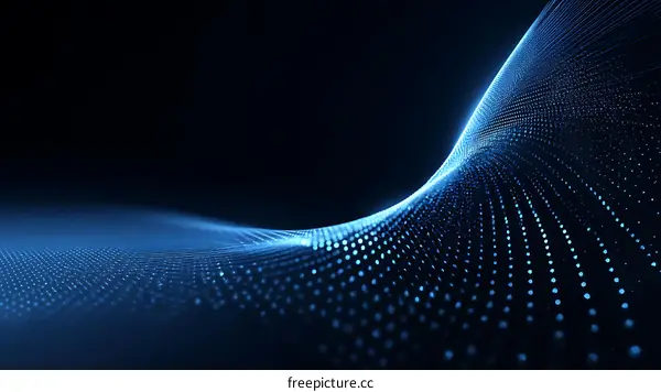 Abstract Blue Dotted Wave Design