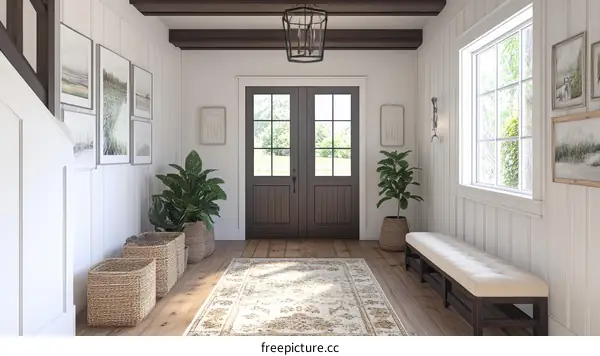 Cozy Farmhouse Entryway Design Illustration