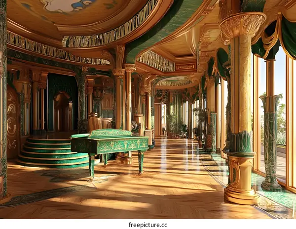 Emerald and Gold Palace Interior Design