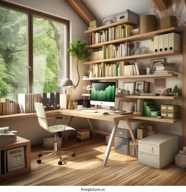 Home Office with a View: A Bright and Modern Workspace