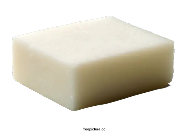 [Transparent Background PNG]Single White Soap Bar on White Background