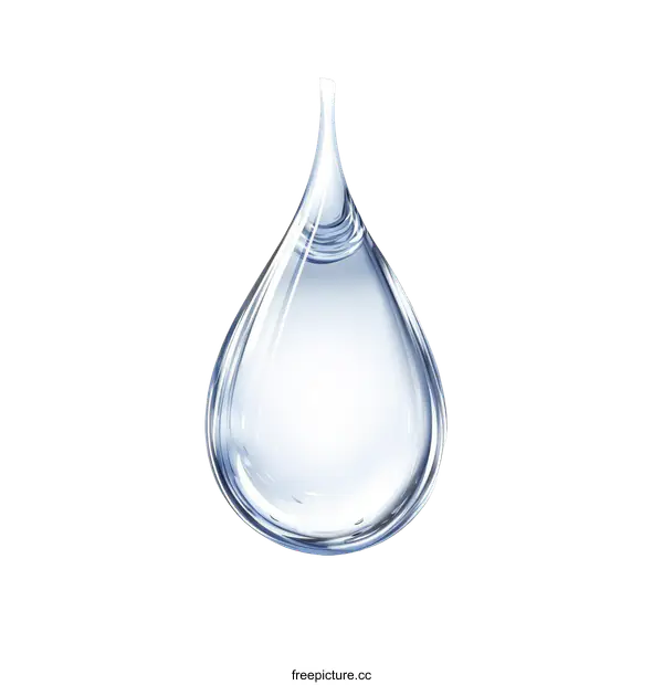 [Transparent Background PNG]Water Drop Illustration with Light Blue Gradient