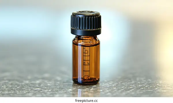 Amber Glass Dropper Bottle on Countertop