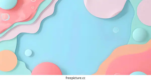 Abstract Background with Pastel Colors and 3D Shapes