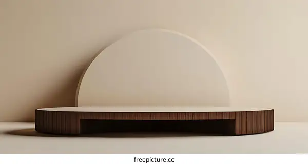 Beige Minimalist Wooden Display Podium