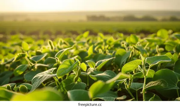 Soybean Field at Sunset