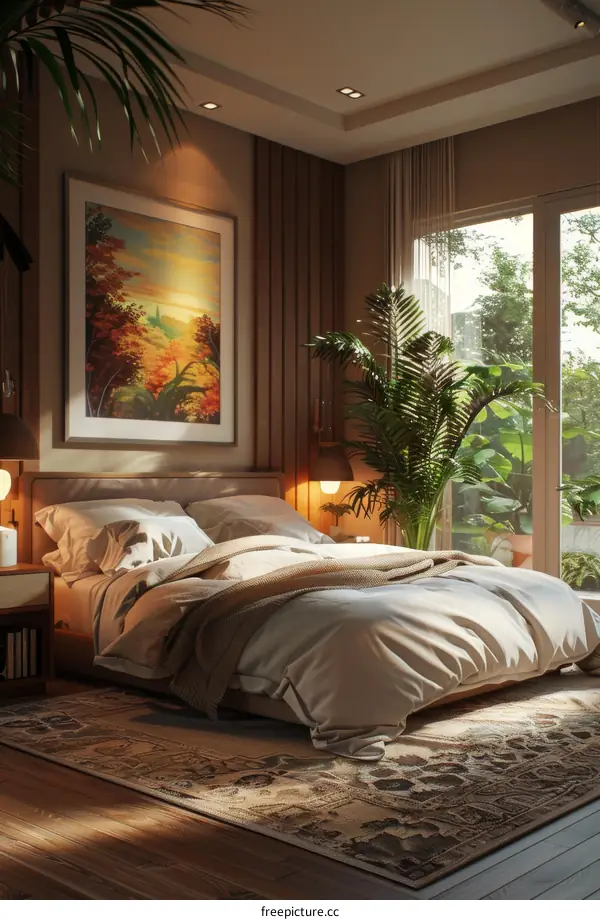 Cozy Bedroom Interior Design Illustration